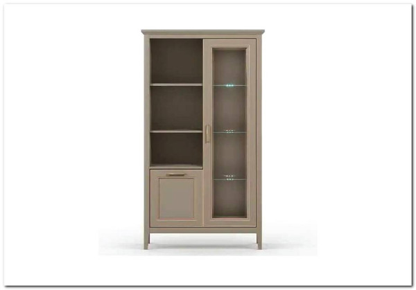Заказать Шкаф-витрина Classic глиняный серый REG1W1D BRW по цене 30 230 руб. в Новосибирске