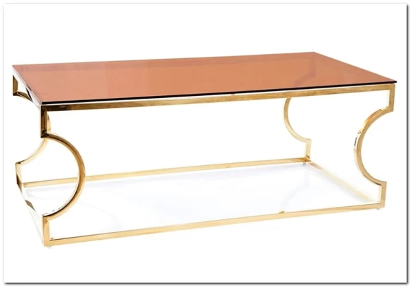 Заказать Стол журнальный Signal KENZO A (дымчатый янтарь/золотой) по цене 35 145 руб. в Новосибирске