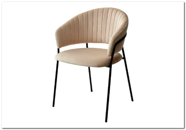 Заказать Стул ГЕММА цвет бежевый #H06 велюр / черный каркас по цене 6 500 руб. в Новосибирске