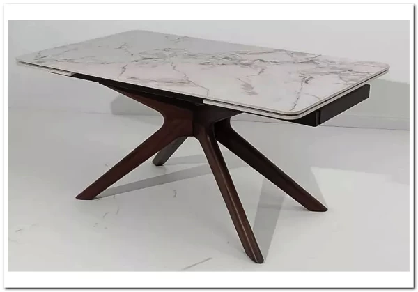 Заказать Стол EDER 160 GLOSS COLD JADE SOLID CERAMIC / Орех, ®DISAUR по цене 89 600 руб. в Новосибирске