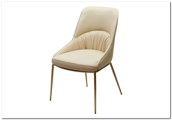 Заказать Стул АБРИОЛА (ABRIOLA) цвет МОЛОЧНЫЙ Milk T1-02, экокожа / шампань, ®DISAUR по цене 12 650 руб. в Новосибирске