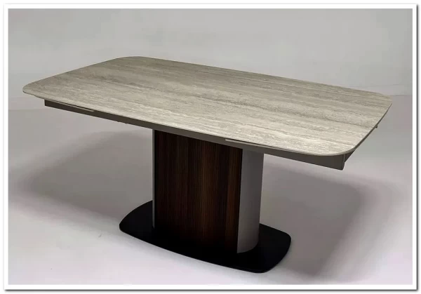 Заказать Стол DAGFINN 160 IVORY TRAVERTINE SOLID CERAMIC / Кофе / Орех, ®DISAUR по цене 95 600 руб. в Новосибирске