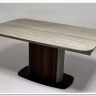 Заказать Стол DAGFINN 160 IVORY TRAVERTINE SOLID CERAMIC / Кофе / Орех, ®DISAUR по цене 95 600 руб. в Новосибирске