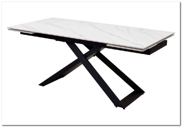 Заказать Стол LIVORNO 180 MATT WHITE MARBLE SOLID CERAMIC / BLACK по цене 80 055 руб. в Новосибирске