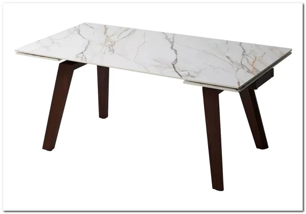 Заказать Стол BETIS 180 MATTE GILDED WHITE SOLID CERAMIC / Орех, ®DISAUR по цене 91 900 руб. в Новосибирске