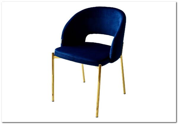 Заказать Стул AGNES BLUVEL-86 NAVY BLUE, золотой каркас по цене 4 725 руб. в Новосибирске