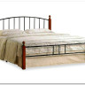 Купить Кровать AT-915 дерево гевея/металл 160*200 (Queen bed), красный дуб/черный с доставкой по России по цене производителя можно в магазине Другая мебель в Новосибирске