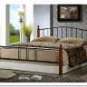 Купить Кровать AT-915 дерево гевея/металл 160*200 (Queen bed), красный дуб/черный с доставкой по России по цене производителя можно в магазине Другая мебель в Новосибирске