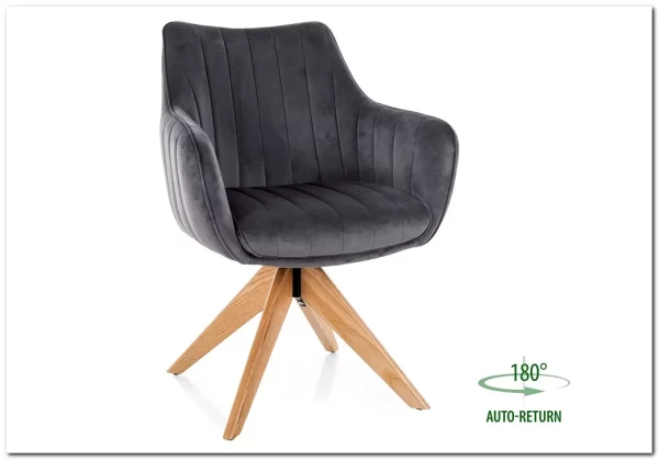 Заказать Стул кухонный Signal AZALIA D Velvet Bluvel 14 поворотный (серый/дуб) по цене 21 209 руб. в Новосибирске