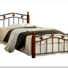 Купить Кровать AT-126 дерево гевея/металл 90*200 (Single bed), красный дуб/черный с доставкой по России по цене производителя можно в магазине Другая мебель в Новосибирске
