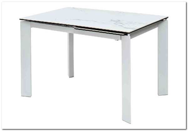 Заказать Стол CORNER 120 MATTE STATUARIO Белый мрамор матовый керамика, стекло/ белый каркас по цене 59 400 руб. в Новосибирске