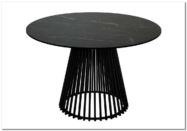 Заказать Стол TERNI 120 MATT BLACK MARBLE SOLID CERAMIC Черный мрамор матовый, керамика/Черный каркас по цене 65 925 руб. в Новосибирске
