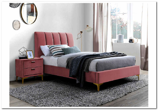 Заказать Кровать SIGNAL MIRAGE VELVET 90 античный розовый / золото тк. 185 по цене 52 214 руб. в Новосибирске