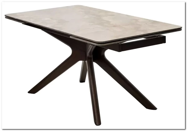 Заказать Стол ЭДЕР (EDER) 160 цвет АМБЕР ЖАДЕ (GLOSS AMBER JADE SOLID CERAMIC) / ОРЕХ, ®DISAUR по цене 105 300 руб. в Новосибирске