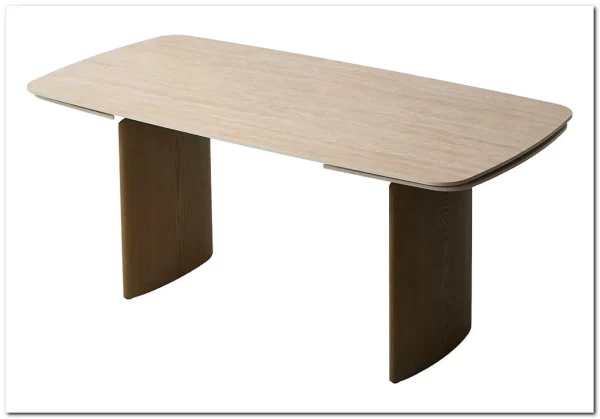 Заказать Стол CALVIN 180 MATTE ROME TRAVERTINE SOLID CERAMIC / Серый дуб, ®DISAUR по цене 96 050 руб. в Новосибирске