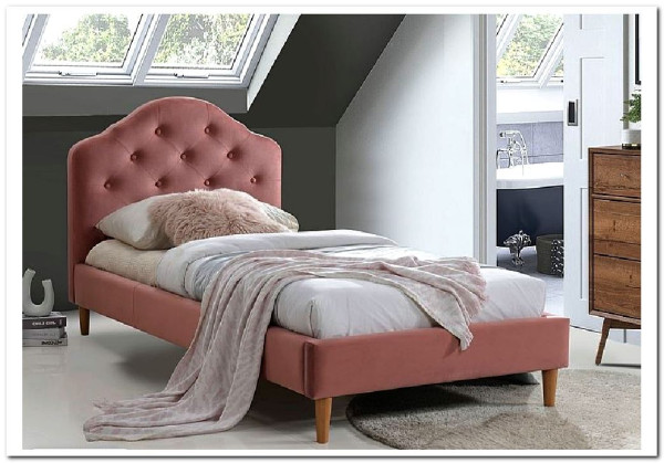 Заказать Кровать Signal CHLOE VELVET BLUVEL 52 (античный розовый/дуб) 90/200 по цене 44 292 руб. в Новосибирске