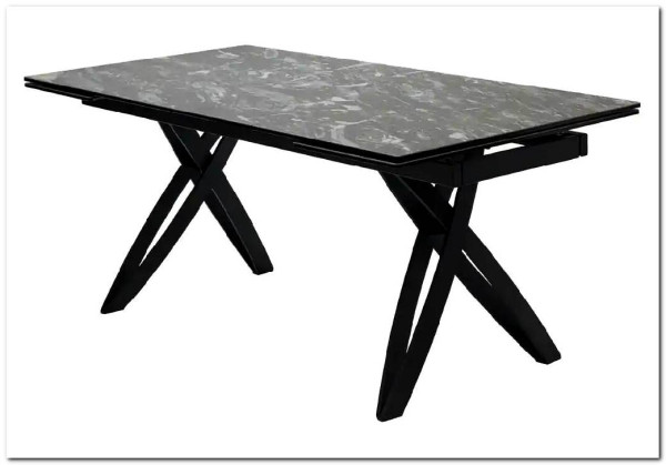 Заказать Стол PALERMO 180 TL-128 Испанская керамика черный контрастный мрамор / черный каркас, DISAUR по цене 63 750 руб. в Новосибирске
