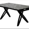 Заказать Стол PALERMO 180 TL-128 Испанская керамика черный контрастный мрамор / черный каркас, DISAUR по цене 63 750 руб. в Новосибирске