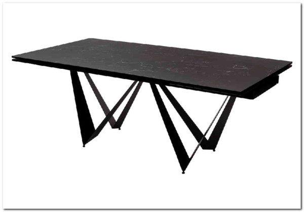 Заказать Стол RIETI 200 NERO KL-116 Черный мрамор матовый, итальянская керамика/ черный каркас по цене 130 300 руб. в Новосибирске