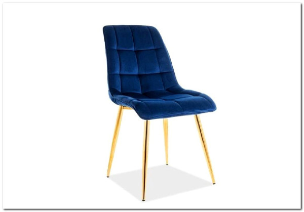 Заказать Стул кухонный Signal CHIC Velvet Bluvel 86 (темно-синий/золотой) по цене 10 726 руб. в Новосибирске