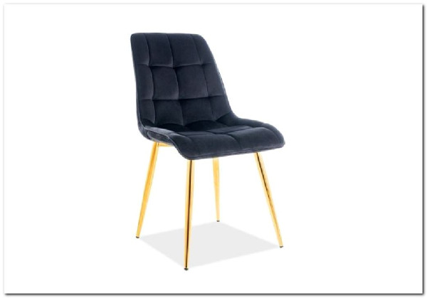 Заказать Стул кухонный Signal CHIC Velvet Bluvel 19 (черный/золотой) по цене 10 726 руб. в Новосибирске