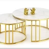 Заказать Комплект Halmar MERCURY 3, 2 стола журнальных (белый мрамор/золотой) по цене 57 327 руб. в Новосибирске