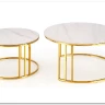 Заказать Комплект Halmar MERCURY 3, 2 стола журнальных (белый мрамор/золотой) по цене 57 327 руб. в Новосибирске