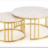 Заказать Комплект Halmar MERCURY 3, 2 стола журнальных (белый мрамор/золотой) по цене 57 327 руб. в Новосибирске