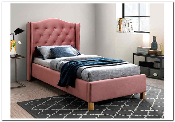 Заказать Кровать Signal ASPEN VELVET BLUVEL 52 (античный розовый/дуб) 90/200 по цене 52 214 руб. в Новосибирске
