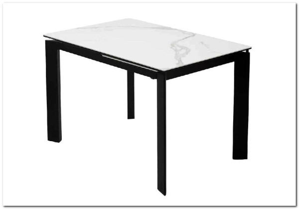 Заказать Стол CORNER 120 MATTE STATUARIO Белый мрамор матовый керамика, стекло/ черный каркас, DISAUR по цене 59 400 руб. в Новосибирске