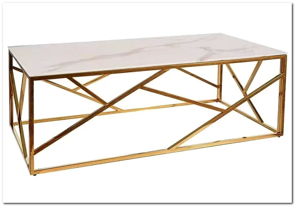 Заказать Стол журнальный Signal ESCADA A II (эффект белого мрамора/золотой) по цене 41 751 руб. в Новосибирске