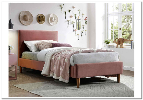 Заказать Кровать Signal ACOMA VELVET BLUVEL 52 (античный розовый/дуб) 90/200 по цене 35 086 руб. в Новосибирске