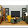 Заказать Витрина Siena REG1W1D/140 дымчатый зеленый/дуб вотан BRW по цене 29 450 руб. в Новосибирске