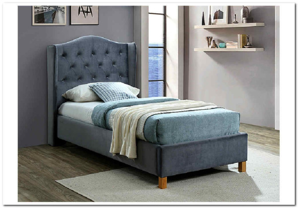 Заказать Кровать Signal ASPEN VELVET BLUVEL 14 (серый/дуб) 90/200 по цене 52 214 руб. в Новосибирске