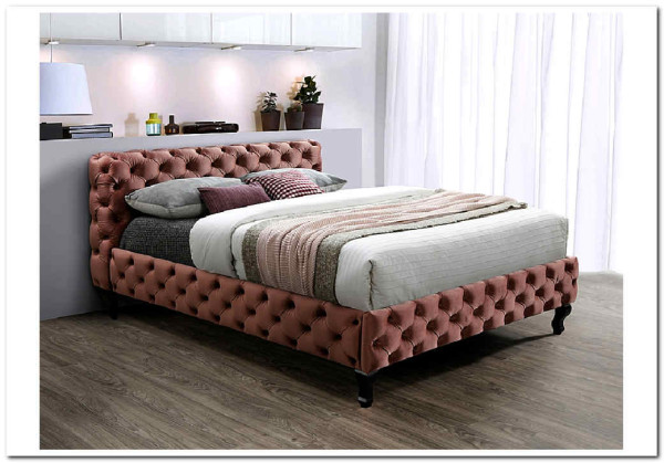 Заказать Кровать SIGNAL HERRERA VELVET 160, античный розовый / венге тк. BL52 по цене 85 268 руб. в Новосибирске