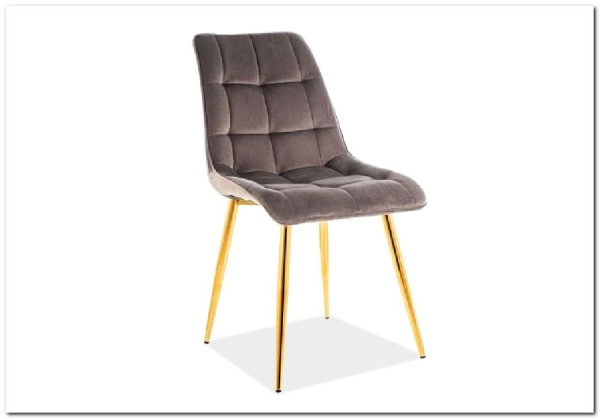 Заказать Стул кухонный Signal CHIC Velvet Bluvel 14 (серый/золотой) по цене 10 726 руб. в Новосибирске