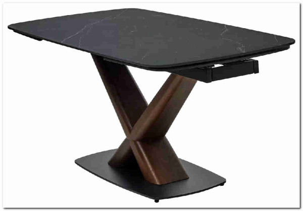 Заказать Стол BLANCO 160 MATT BLACK MARBLE SOLID CERAMIC / Орех, DISAUR по цене 102 000 руб. в Новосибирске