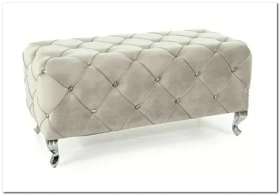 Скамья Signal HESTIA VELVET (светло-серый/серебряный)