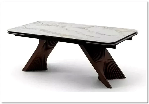 Заказать Стол МАНХЭТТЕН 200 цвет СВЕТЛЫЙ БЕЖ ( DRAC COLD XLIM), керамика / Орех Карни натуральный по цене 111 300 руб. в Новосибирске