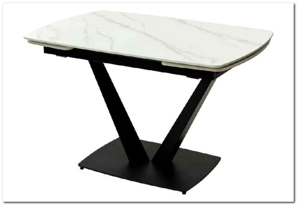 Заказать Стол ALATRI 120 MATT WHITE MARBLE SINTERED STONE / BLACK по цене 75 200 руб. в Новосибирске