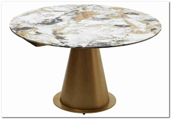 Заказать Стол TERAMO 135 GLOSS GRAND JADE SOLID CERAMIC, керамика, поворотн.механизм / Бронзовый, DISAUR по цене 63 810 руб. в Новосибирске