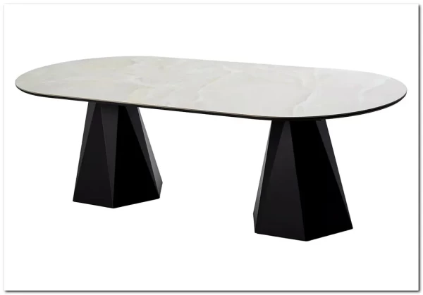 Заказать Стол ОРФЕЙ 240 нераскладной цвет ОНИКС (ONYX SABLE PULIDO), керамика / Черный каркас по цене 101 050 руб. в Новосибирске