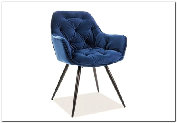 Заказать Стул кухонный Signal CHERRY Velvet Bluvel 86 (темно-синий/черный мат) по цене 14 573 руб. в Новосибирске