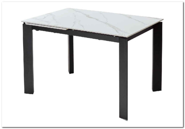 Заказать Стол CORNER 120 MATT WHITE MARBLE SOLID CERAMIC / BLACK по цене 53 750 руб. в Новосибирске