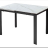 Заказать Стол CORNER 120 MATT WHITE MARBLE SOLID CERAMIC / BLACK по цене 53 750 руб. в Новосибирске