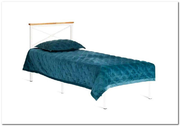 Купить Кровать Iris (mod.9311) дерево гевея/металл, 90*200 см (Single bed), Белый (White) с доставкой по России по цене производителя можно в магазине Другая мебель в Новосибирске