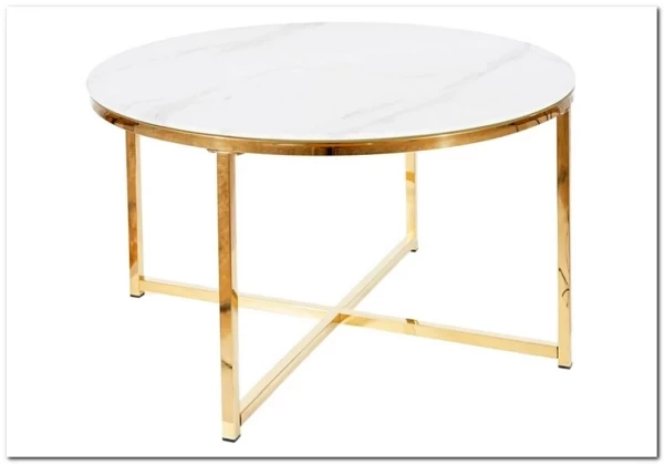 Заказать Стол журнальный Signal SALMA эффект белого мрамора/золотой по цене 29 559 руб. в Новосибирске