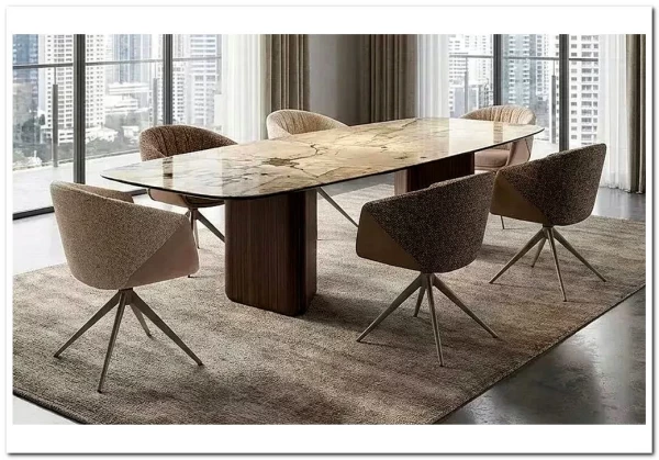 Заказать Стол ТЕРРА (TERRA) 240 (360) БЕЖЕВЫЙ МРАМОР TL-331, испанская керамика / Орех, ®DISAUR по цене 203 800 руб. в Новосибирске