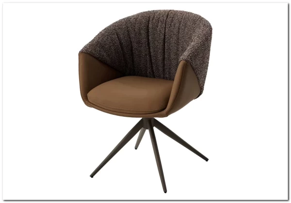 Заказать Стул ГИССЕН (GISSEN) 360 град., цвет КОФЕ HP032-08A PU / V885-1, экокожа / ткань / ЛАТТЕ, ®DISAUR по цене 18 550 руб. в Новосибирске