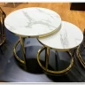 Заказать Комплект Signal MUSE II, 2 стола журнальных (эффект белого мрамора/золотой) по цене 43 584 руб. в Новосибирске